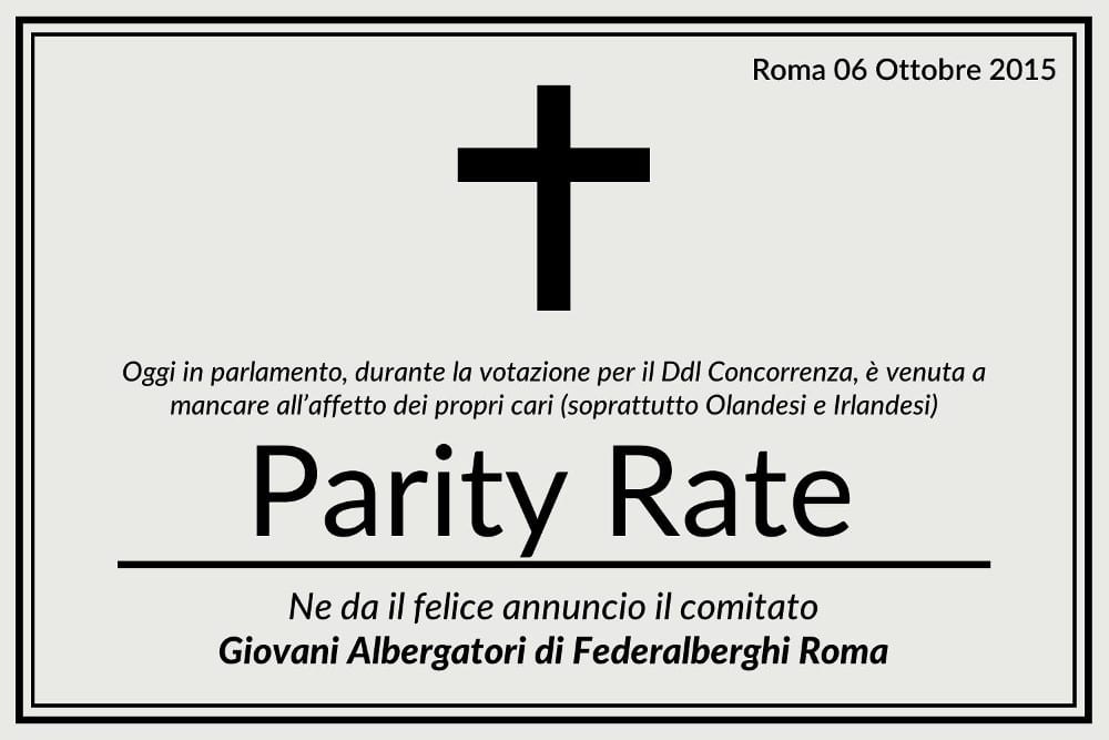 abolizione parity rate abolizione parity rate